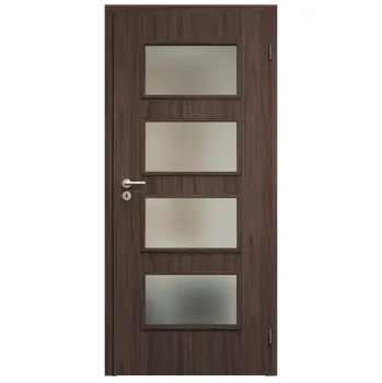 Interiérové dveře SAPELI SWING KOMFORT M49 - CPL LAMINÁT - OTOČNÉ DVEŘE VČ. ZÁRUBNĚ - Ořech Průchozí šířka (cm): 70, Průchozí výška (cm): 197, Typ skla: Satináto bílé