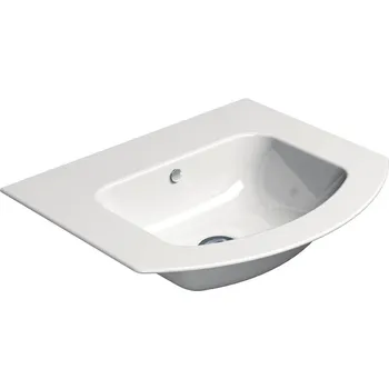 Umyvadlo PURA keramické umyvadlo Slim oblé 52x44cm, bez otvoru, bílá ExtraGlaze