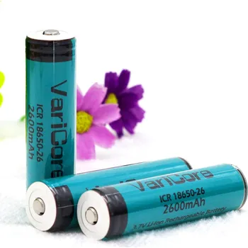 Článková baterie Akumulátor VariCore Protected 100% Originální 18650 ICR18650-26 Li-ion nabíjecí baterie 2600mAh + PCB 3.7V pro svítilny s baterkou