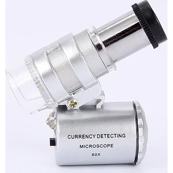 Nejnovější Fancy 60x kapesní mini kapesní mikroskop Loupe židle magnifier s LED světlo 92TV Měna Dectector Ferramentas
