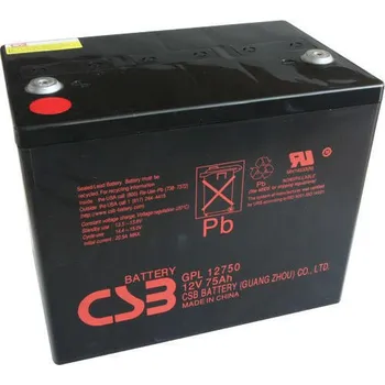 Záložní baterie Akumulátor (baterie) CSB GPL12750 12V 75Ah, zapuštěný závit M6, M8
