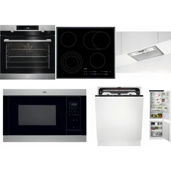 Set domácích spotřebičů AEG Mastery SteamBake BCK455350M + AEG Mastery DirectTouch HK654070FB + AEG DGB3523S + AEG Mastery MSB2547D-M + AEG FSE74707P + AEG TSC6M181ES