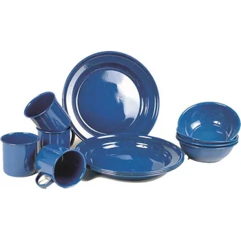 Kempingové nádobí MIL-TEC Western 14678000 smaltová sada modrá