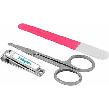 Nůžky na nehty a kůžičku Kojenecká 3 dílná manikůra BABYONO růžová (068-BOr)