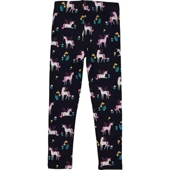 Dívčí legíny Topo dívčí zateplené legíny tmavě modré s jednorožci velikost 140 (40170-335)