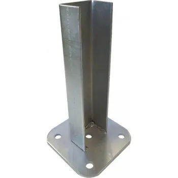 Příslušenství pro plot Patka s plotnou ke sloupku 60x40mm; Zinek