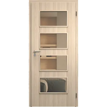 Interiérové dveře SAPELI SWING KOMFORT M49 - CPL LAMINÁT - OTOČNÉ DVEŘE VČ. ZÁRUBNĚ - Jasan Průchozí šířka (cm): 80, Průchozí výška (cm): 197, Typ skla: Planibel bronz