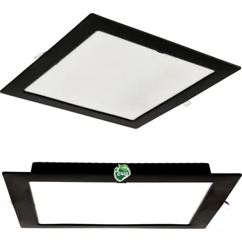 LED panel Berge Čtvercový LED panel zapuštěný černý - 24W - PC - neutrální bílá