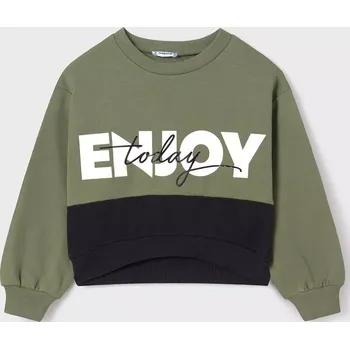 Dívčí mikina Dívčí mikina Crop top Mayoral 7406-73 khaki zelená velikost 140