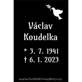 Smuteční dekorace Rytá cedulka 6203