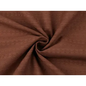Bavlněná látka / plátno s krajkovým efektem METRÁŽ - 10 hnědá koňak