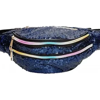 Ledvinka Dámská ledvinka s flitrama - modrá