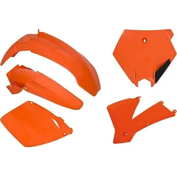 RACETECH kompletní plasty KTM SX/SXF 125-520-525 01-03, SX 250 01-02, SXF 450 01-02, EXC/SXC 03, barva oranžová (tabulka) (KT501E127)
