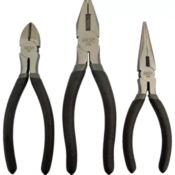 Kleště Kleště přímé, štípací boční a kombinační, sada 3 díly, Welzh (Welzh Werkzeug)