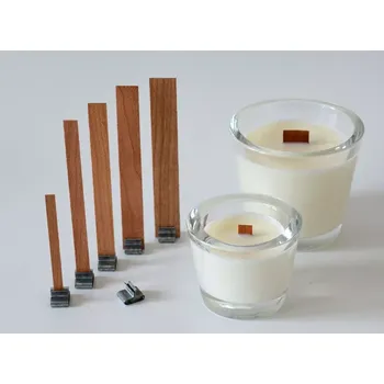 Výroba svíčky Dřevěný knot L velký + kovový držák