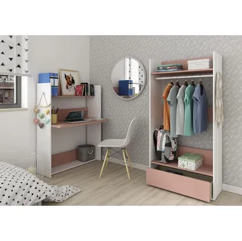 Dětská skříň Otevřená dětská šatní skříň Bonn - starorůžová, cascina