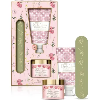 Péče o ruce Baylis & Harding Royale Garden Luxusní set na manikúru Krém na ruce 50 ml minerální sůl 70 g pilník 3 ks