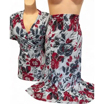 Dámský kostýmek Kostýmek šedý sukně halenka FURA, Barva Šedá, Velikost XXL 48, Materiál 98% Polyester 2% Lycra