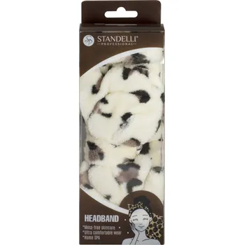 Čelenka Standelli Professional Kosmetická čelenka Mašle hnědá/bílá