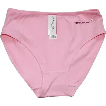 Dámské kalhotky do pasu žebrované růžová 313A