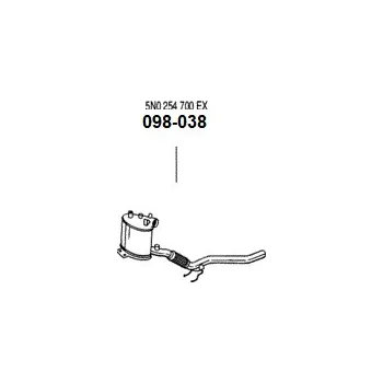 Filtr pevných částic filtr pevných částic Bosal 097-362