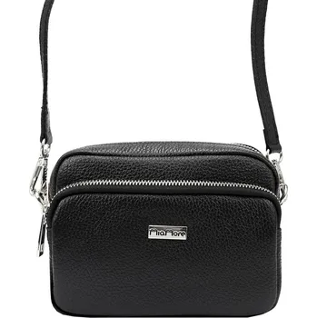 Kabelka Malá kožená černá crossbody kabelka Mia More no. 062 silver
