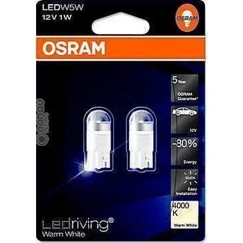 Autožárovka OSRAM žárovka LED RIVING WARM WHITE 4000K 1W 12V W2.1x9.5D W5W (sada 2 ks)