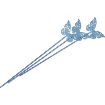 Vůně do bytu Ashleigh & Burwood Tyčinky do difuzéru, polyester, modré s motýlem, 3 ks, délka 28 cm