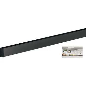 Nábytkové kování Nástěnný reling, profil černý, hliník/ocel délka 900 mm