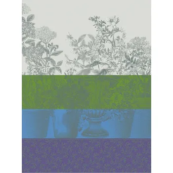 Utěrka LE JACQUARD FRANÇAIS Le Jacquard Francais FLORAISON RAYÉ Utěrka 80 x 60 cm Modrá