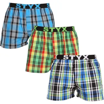 Trenýrky 3PACK pánské trenky Styx sportovní guma vícebarevné (3B101720) L Možnost vrácení zboží ZDARMA do 120 dnů!