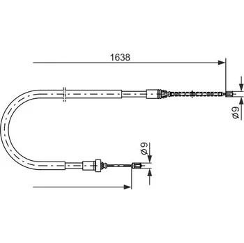 Brzdový systém Tažné lanko, parkovací brzda BOSCH 1 987 477 586