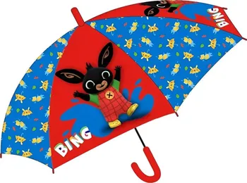 Deštník E plus M Vystřelovací deštník Zajíček Bing modrý/červený
