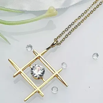 Řetízek Dámský ocelový řetízek s kamínkem