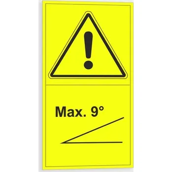 Výstraha - Svahová dostupnost 9° Samolepka 95 x 175 mm tl. 0.1 mm - Kód: 09272