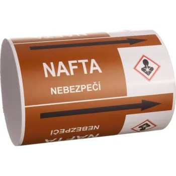 Páska na značení potrubí Signus M25 - NAFTA Samolepka 130 x 100 mm, délka 1,5 m, Kód: 26086