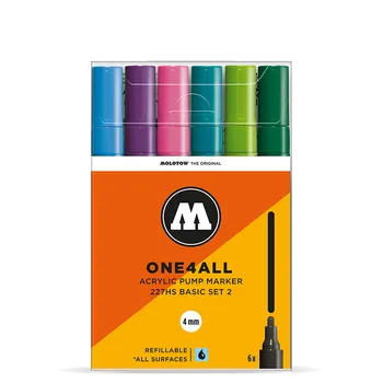 Akrylové fixy MOLOTOW One4All 227HS 4mm, 6ks základní B