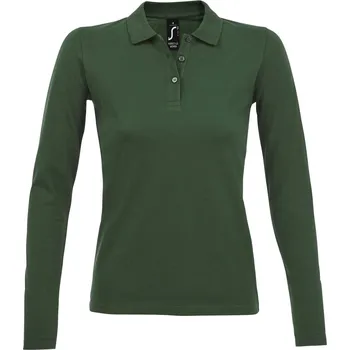 Dámské tričko SOĽS Perfect Lsl Women Dámské polo triko dlouhý rukáv SL02083 Bottle green S