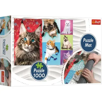 Příslušenství k puzzle TREFL Puzzle Kočky 1000 dílků + Podložka pod puzzle
