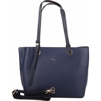 Střední tříoddílová tmavěmodrá kabelka do ruky David Jones 7054-2