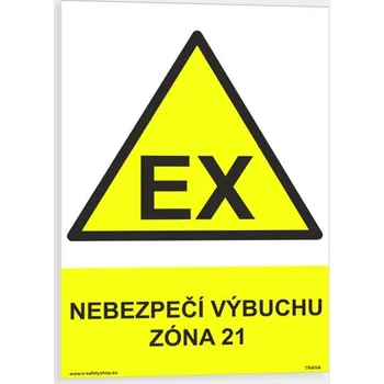 Nebezpečí výbuchu zóna 21 Plast 210 x 297 mm (A4) tl. 0.5 mm - Kód: 08106