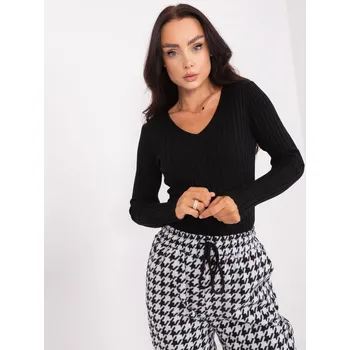 Dámský svetr Černý pletený svetr FPrice - Elegantní PM-SW-PM1088, S/M i523_2016103455485