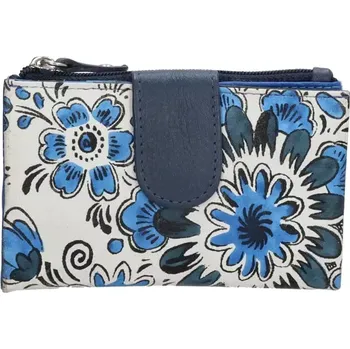 Peněženka Dámská kožená peněženka Happy Wallet 20209 modrá s květinami | Cooltovka.cz