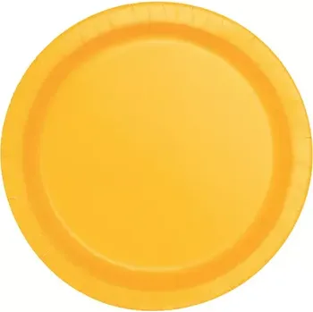 Talíř EKO Talířky papírové - žluté 23cm 8ks