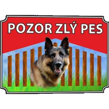 Pozor zlý pes Plast 210 x 148 mm (A5) tl. 0.5 mm - Kód: 10381