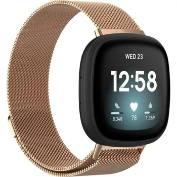 Ostatní příslušenství k chytrým hodinkám VSECHNONAMOBIL 62347 MILANESE Kovový řemínek pro Fitbit Versa 4/3 růžovozlatý