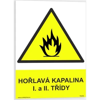 Hořlavá kapalina I. a II. třídy Plast 210 x 297 mm (A4) tl. 0.5 mm - Kód: 08171