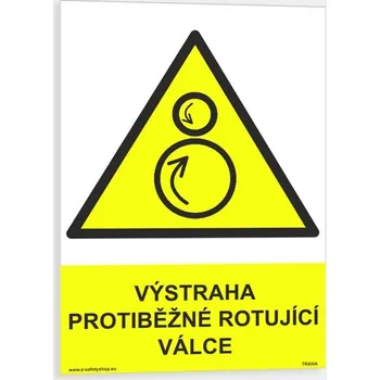 Výstraha protiběžné rotující válce Samolepka 148 x 210 mm (A5) tl. 0.1 mm - Kód: 13649