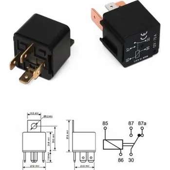 Relé RELÉ PŘEPÍNACÍ 12V/20-30A, 5-KONT. S ÚCHYTEM