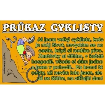 Žertovný předmět Průkaz cyklisty